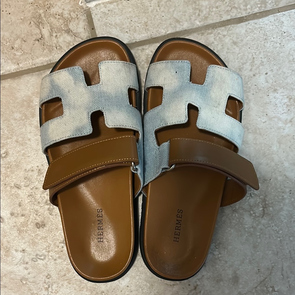 Hermès Black Sole Sandals